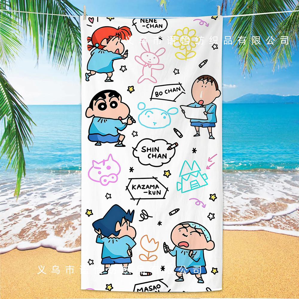 Extra Large Kids Quick Dry Bath Towel Cartoon Character Digital Print Double Sided Flannel Microfiber Beach Towel