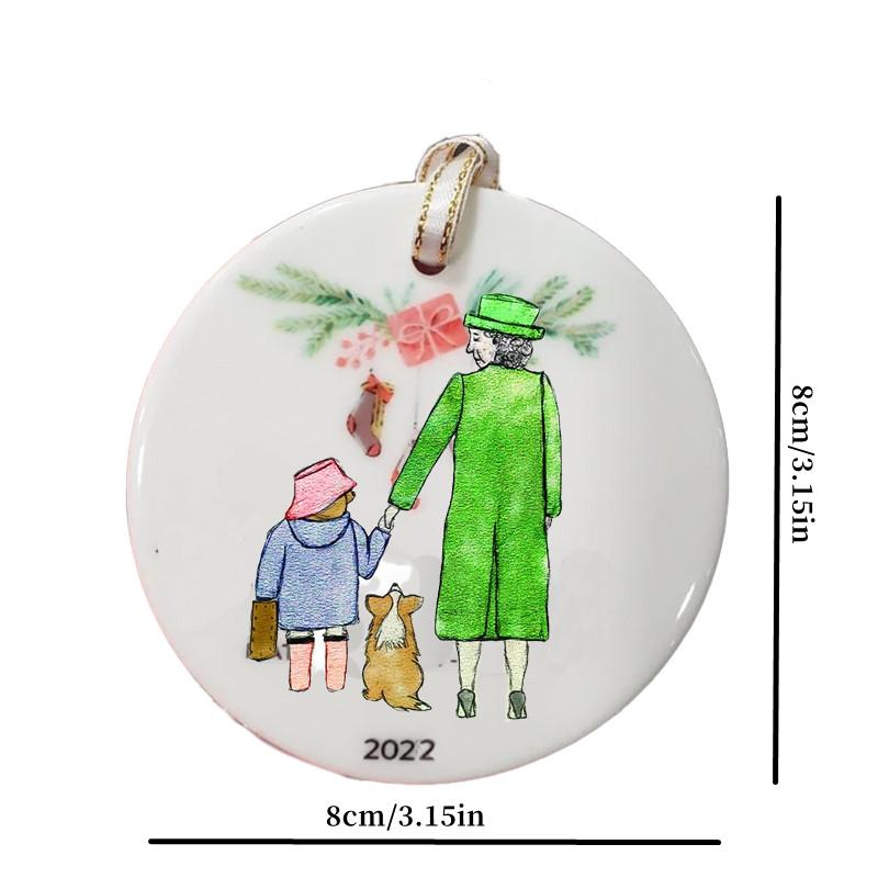 Bear Queen And Christmas Tree Pendant Holiday Decorative Souvenir