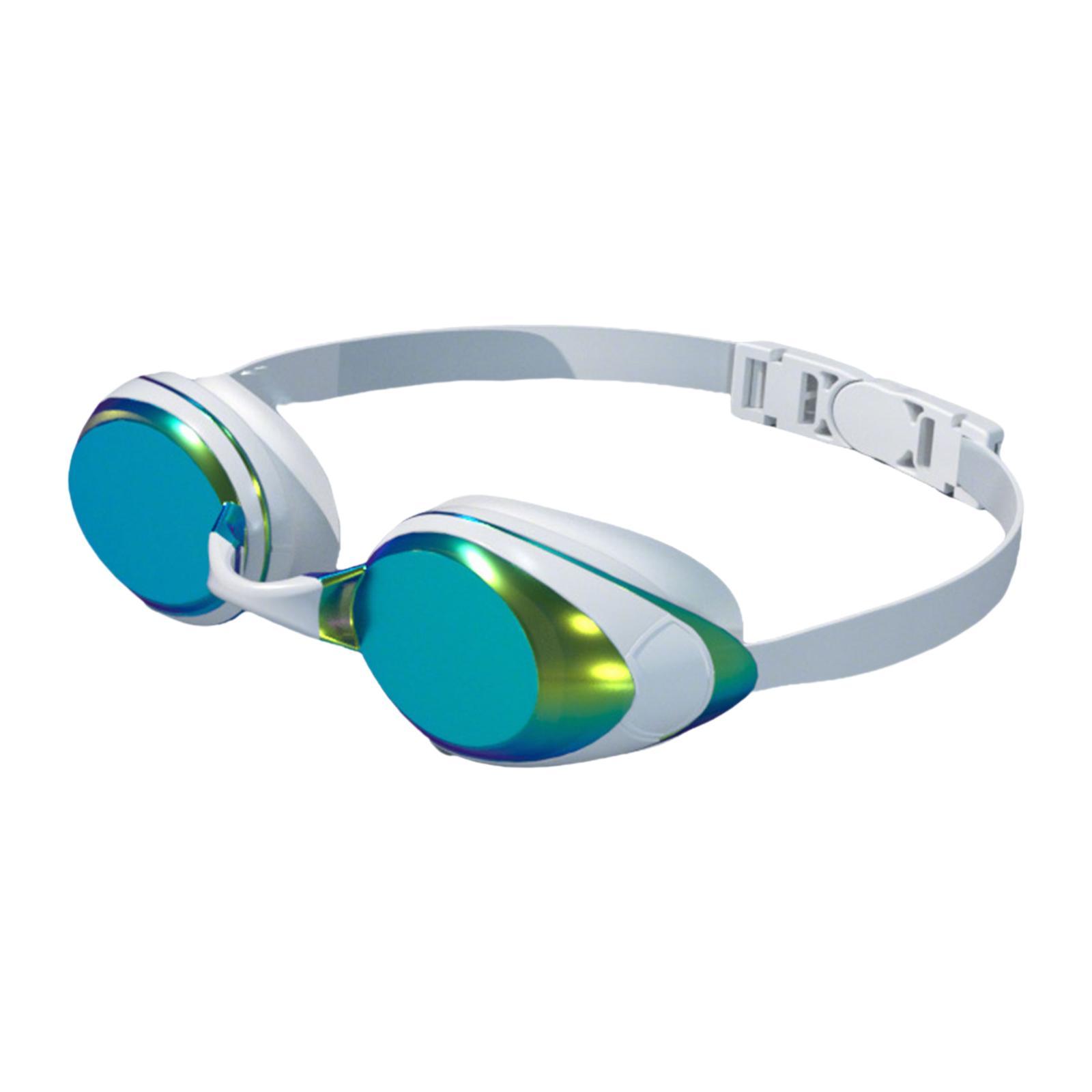 

Swimming Goggles Adjustable Strap Leakproof Anti Fog Protective Eyewear for Adult Men Women Pool біле золото кольору