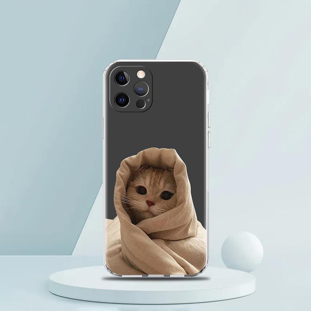 Cartoon Fun Cat Pet Dog Luxury Phone Case For iPhone 16 15 14 13 12 11 Pro Max XS X XR SE 7 8 Plus soft Silicone Clear Cover