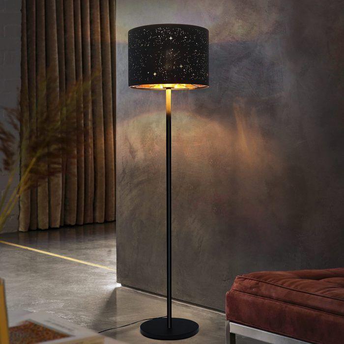 Floor Lamp - NETTLIFE - Living Room Floor Lamp 144 Cm - Star Design Lampshade - Black - E27 Socket 40W
