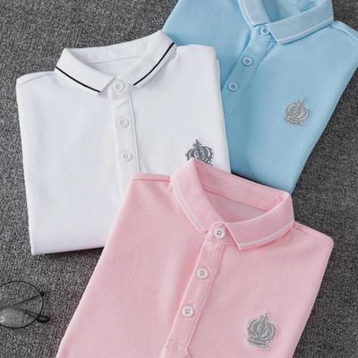 Camisa polo de algodão de manga curta infantil verão 2023 - uniforme de estudante estilo coreano