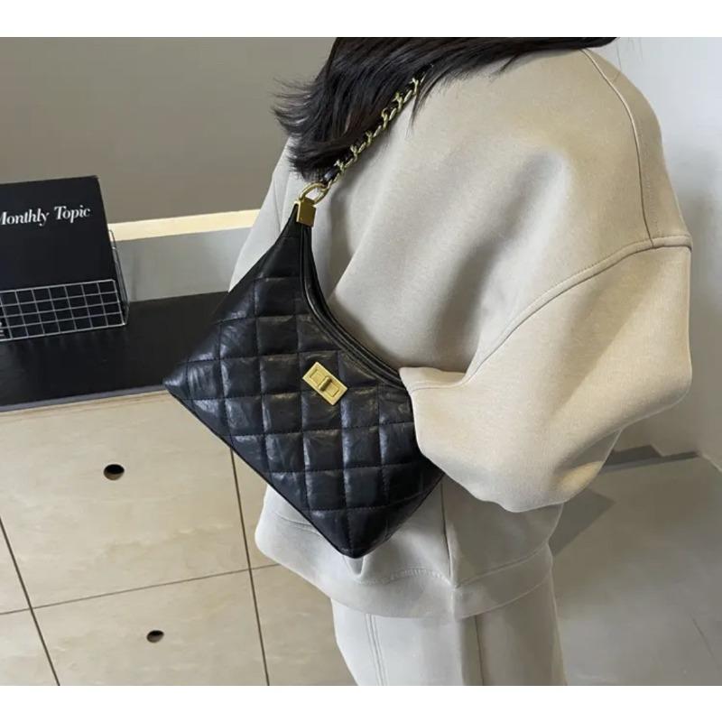 

High-texture spring new versatile tote women s small fragrant wind diamond chain bag single shoulder crossbody portable large bag