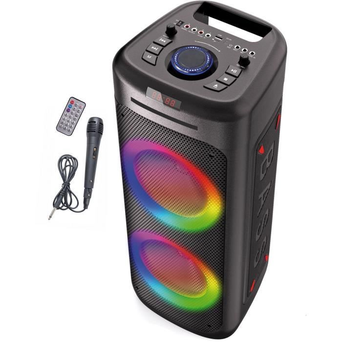 Joom Inovalley Nero Altoparlante Bluetooth Karaoke - Ms06cd - 1000W - Bluetooth 5.0 - Lettore Cd - Rgb - Radio Fm - Usb 2.0 - Micro Sd - Karaoke