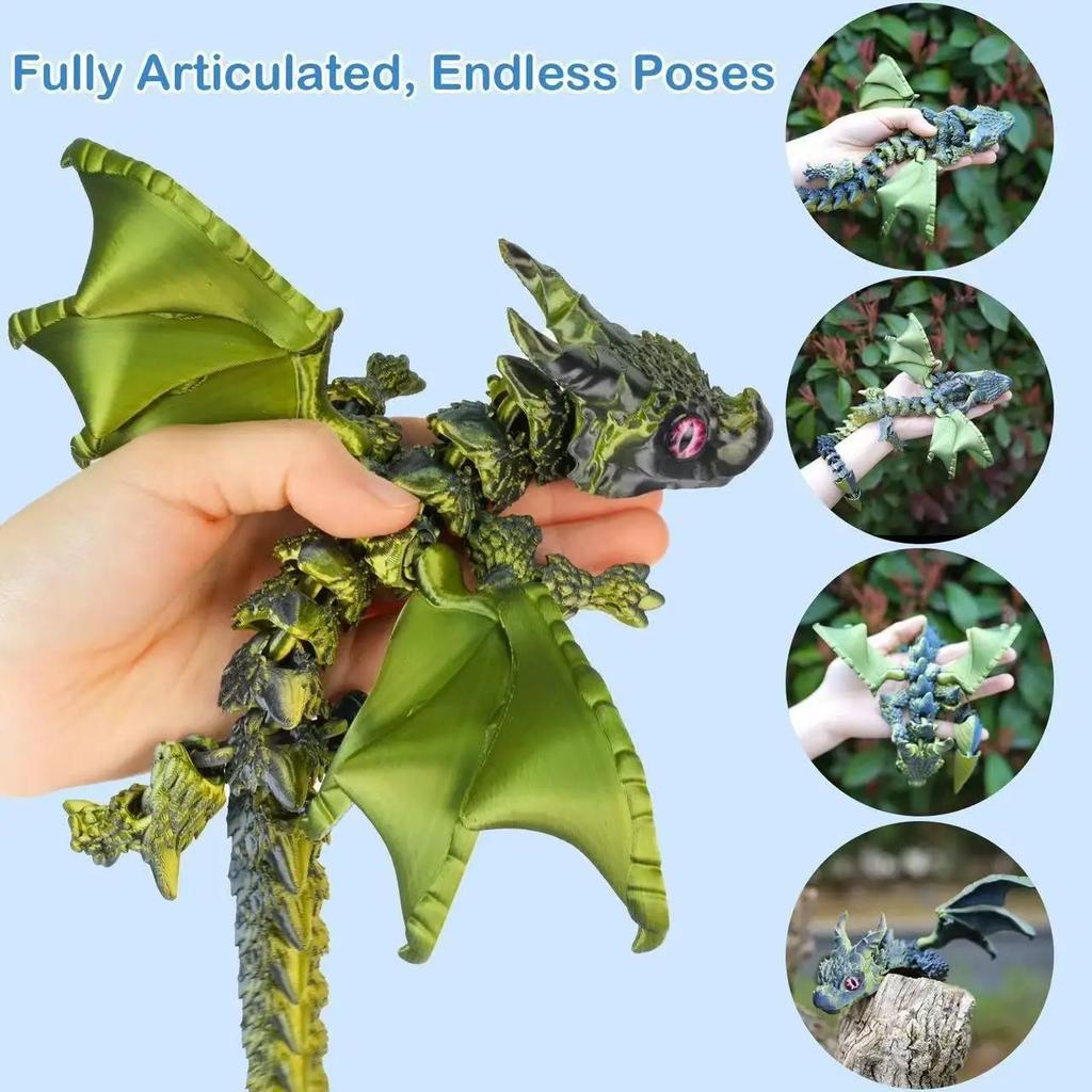 High-Quality 3D High-Quality Printed High-Quality Winged High-Quality Carriage Fantasy creature Decorative Figure Play sets High-Quality Rotatable
