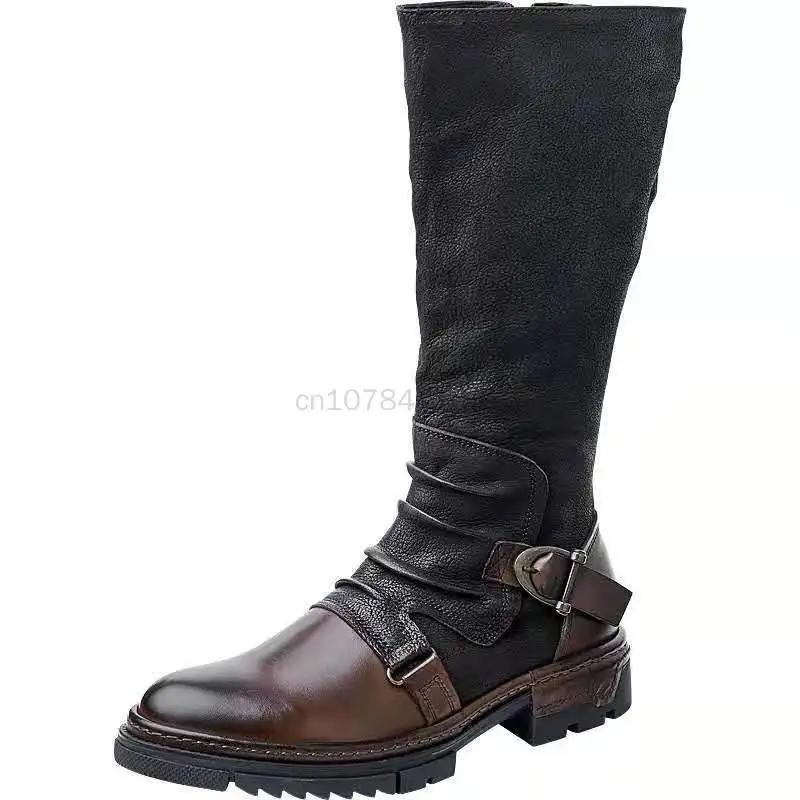 Men'S Boots  Spring And Autumn Mid Length Boots Casual Men'S Boots Black Brown Size 38-48