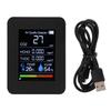 5 In 1 Air Quality Monitor Digital Portable Carbon Dioxide Detector TVOC HCHO Temperature Humidity Tester