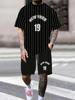 Zomer 2025 Heren Set Nee. 19 Bedrukte Mode Gepersonaliseerd T-shirt Outdoor Set Korte Mouwen T-shirt Mannen Zomerkleding
