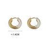 Real  Sterling Silver Minimalist Two Colors Round Hoop Earrings for Women Geometric Fine  Trendy Accessories