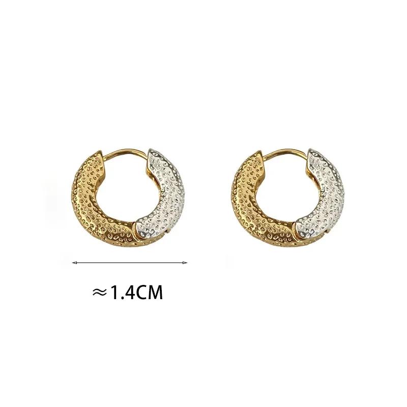 Real Sterling Silver Minimalist Two Colors Round Hoop Earrings for Women Geometric Fine Trendy Accessories