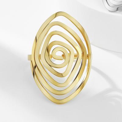 Cazador Punk Swirling Maze Women's Ring Stainless Steel Geometric Irregular Spiral Open Finger Rings Jewelry 2026 Party Gift
