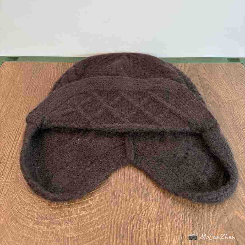 Korean Rabbit Fur Knitted Ear Protection Bomber Hat Women Autumn Winter Warm Face Small Flying Hat Big Size Wool Beanie Cap
