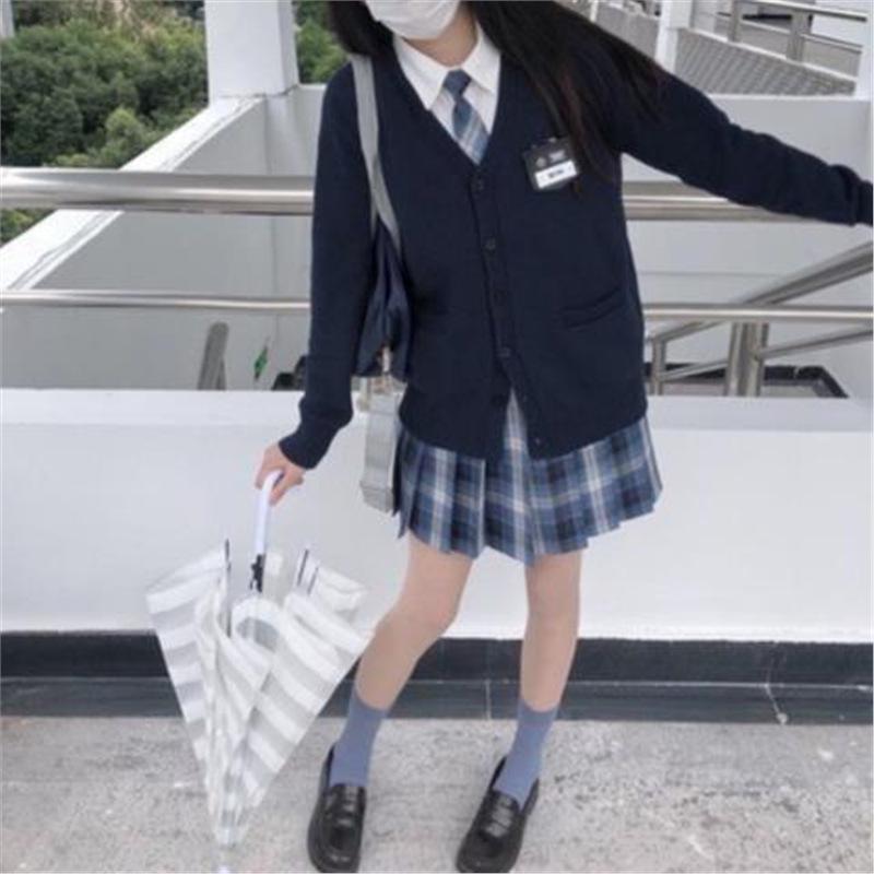 

Аутентичная японская школьная форма JK: Кардиган вязаный с длинным рукавом в стиле академии для осени-зимы Medium