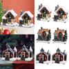2 Pieces Lighted Christmas Village Figurine Resin Table Centerpiece for Desk