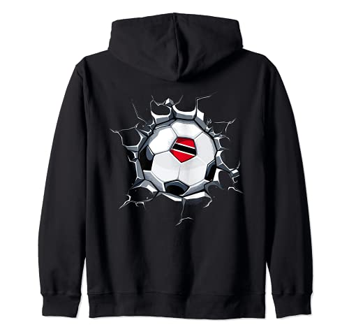 

Football on a cracked wall - Trinidad and Tobago Football Fans Jersey - Trinidad flag - Football zip hoodie