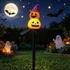 Solar Halloween Stake Light Outdoor Waterproof Ghost Pumpkin Garden Lawn Warm LED Party Atmosphere Decor