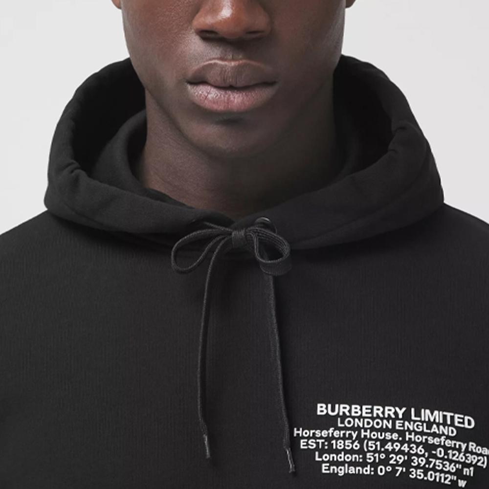 Burberry Location Print Drawstring Hoodie 80427531