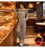 Women's Plush Hooded Sweatshirt & Wide-Leg Pants Set (2025 Autumn/Winter Collection)