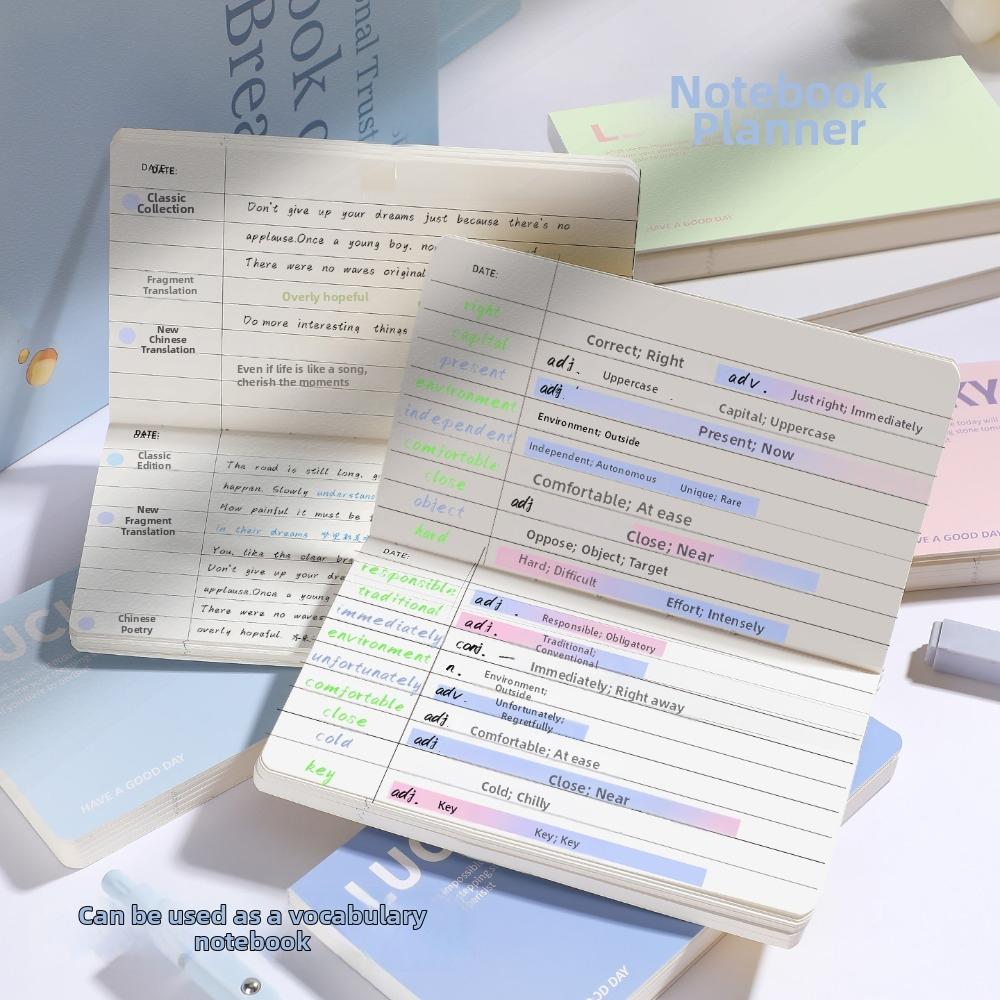 Horizontal Notepad Hard Cover Vocabulary Book  for Jotting Down Vocabulary Words Daily To Do Lists
