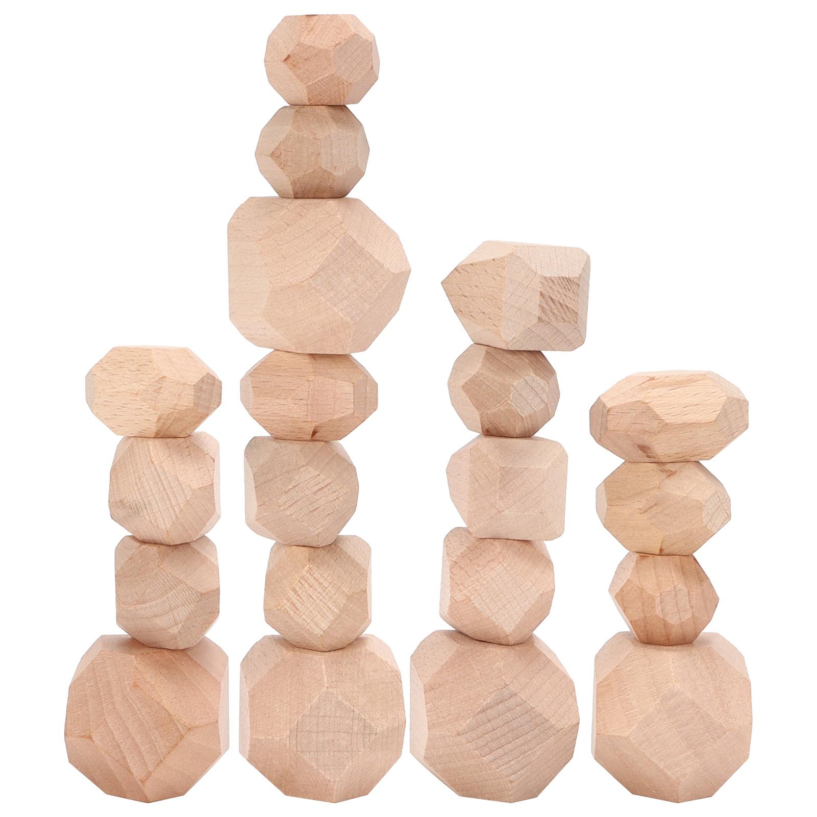 

20pcs Wooden Blocks Irregular Shape Game Stones DIY Painting Preschool Learning Toys for Kids