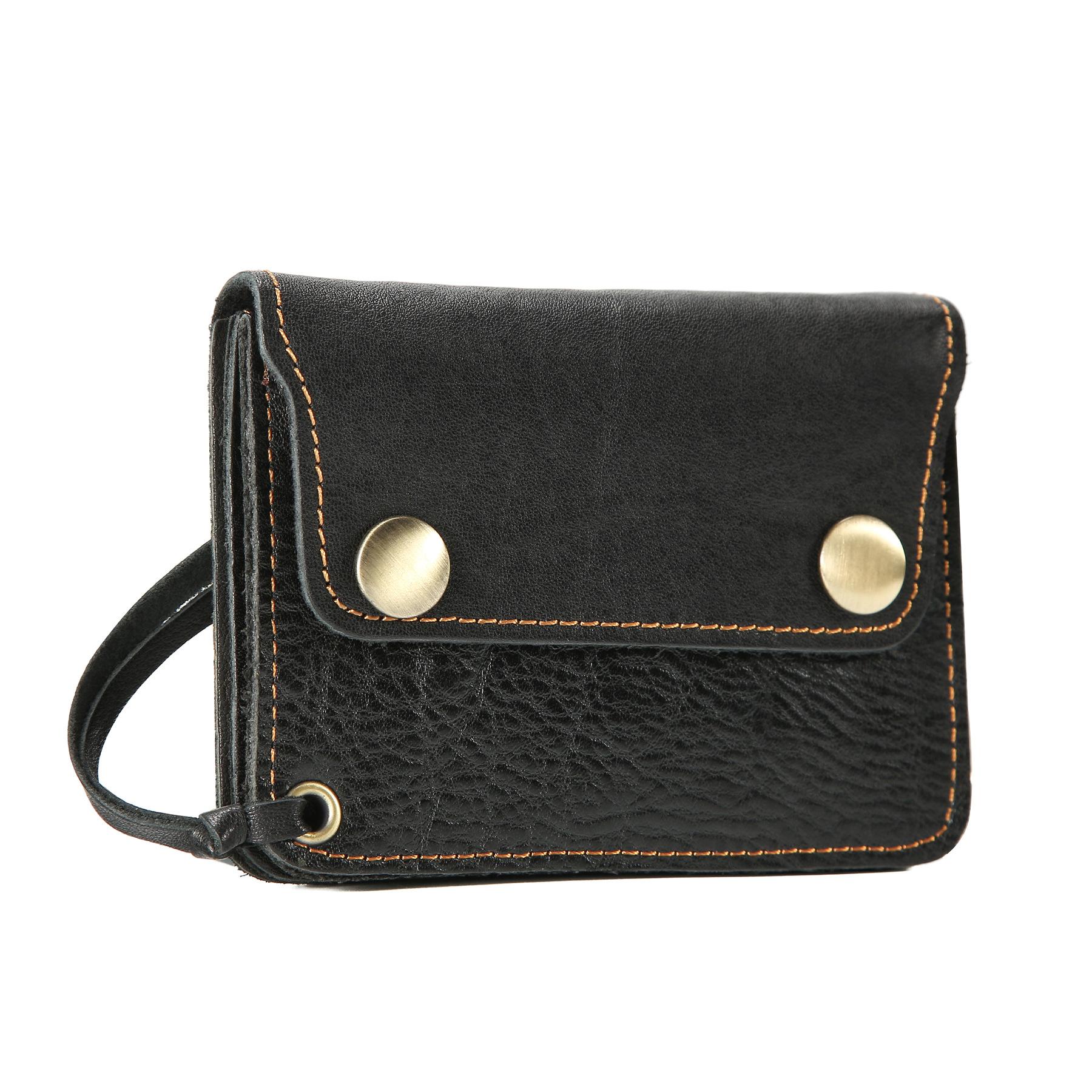 

Retro First-Layer Cowhide Card Bag, Magnetic Buckle Zipper, Change Bag, Portable Leather Short Wallet.
