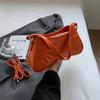 Women's zippered pocket interior bags sewing line continuous shoulder bags fashion