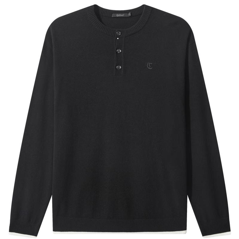 

Cabbeen Men s Embroidered Henley Long Sleeve Sweater 2XL