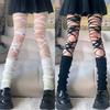 Y2K Ausgeschnittene Strümpfe Damen Punk Sexy Strumpfhosen Leggings Jk Lolita Über das Knie Strumpfwaren Damen Lochige Netzstrümpfe Lange Socke