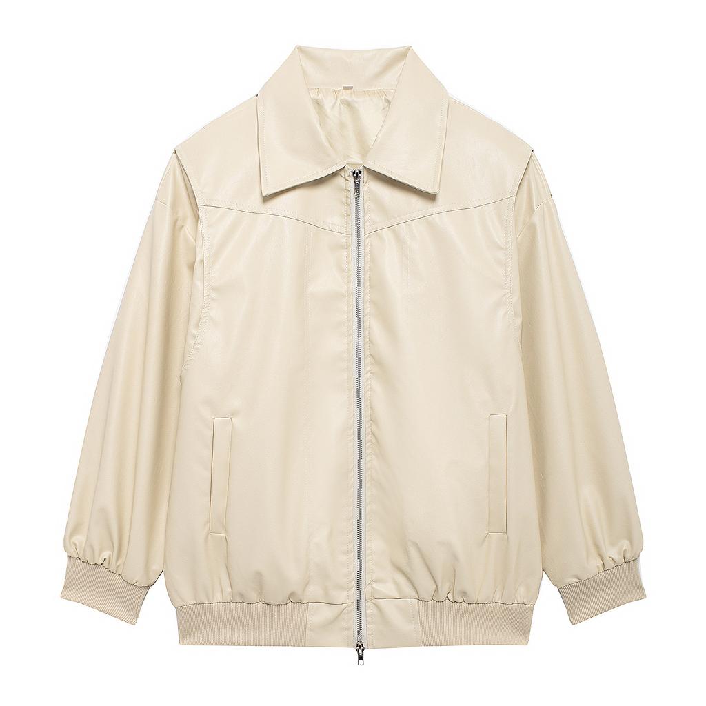 Kragen, Jacke mit langem Reißverschlussärmel, Neuer Stil 2025, Modisch, Feminin, Temperamentvoll, Pendeln, Straße, Lockere Jacke