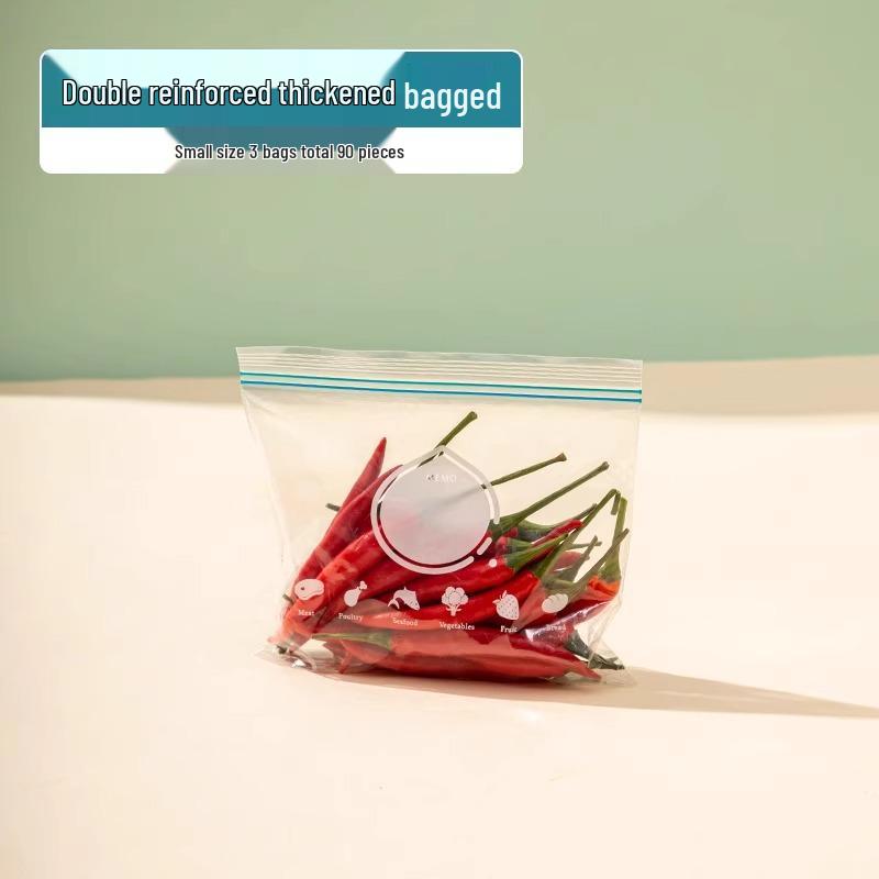 

90 штук пакетов для сохранения свежести с самозаклеивающейся лентой - Утолщенные, пищевые, для заморозки