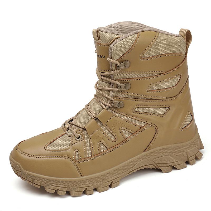 Large Size New Combat Boots Men's Outdoor Non-slip Flying Boots High-top Field Boots Hiking Boots