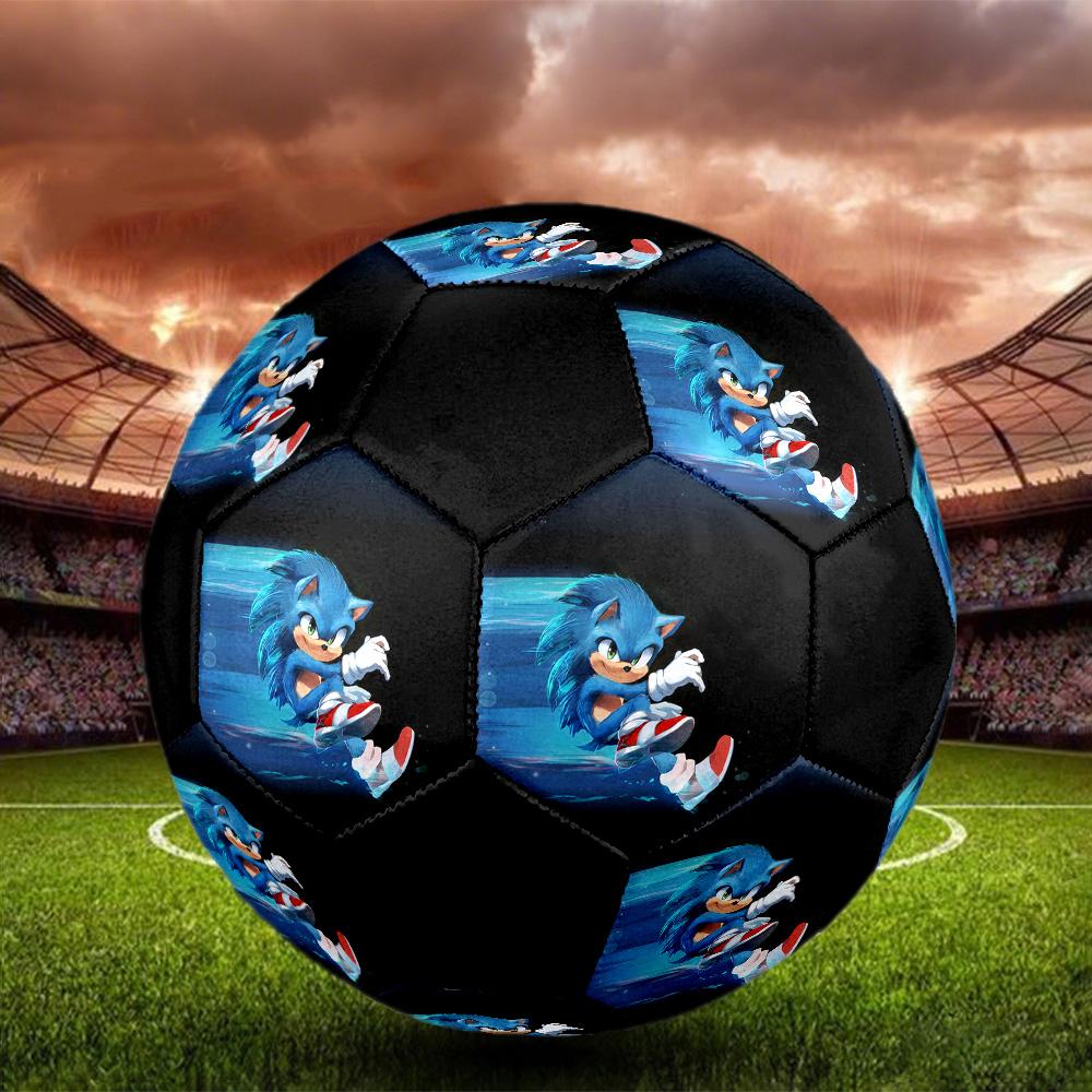 Sonic Rainbow Soccer Ball Colorful All Ages Machine Stitched PVC Competition Ready Durable High-Bounce.SIZE5