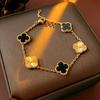Women's Four-leaf Clover Bracelet Zircon Flower Bracelet Fashionable Exquisite Bracelet Temperament High-end Hand Jewelry