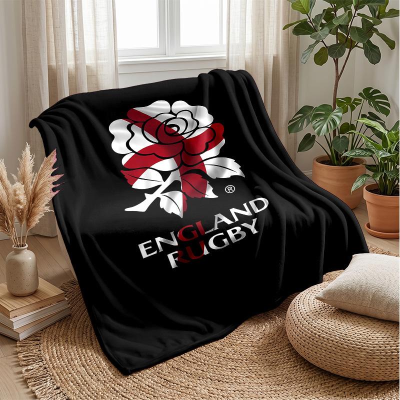 England rugby Theme blanket Soft Flannel Blanket Plush Throw Blanket Cozy Sofa Bed Blanket for Home Decor