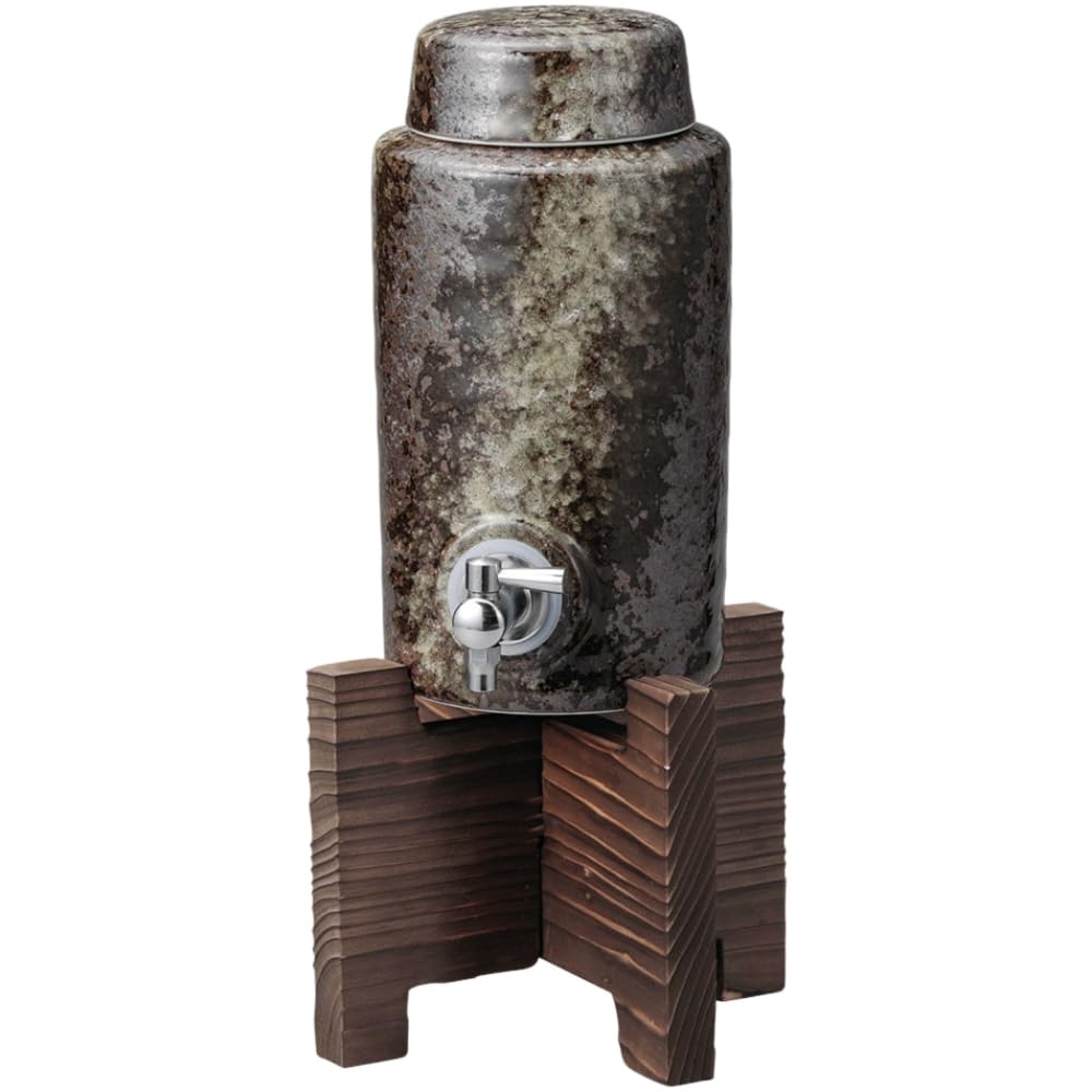 

Сётю Сливовое вино Черное Ига Радионовое вино с деревянным Мино Сделано в Японии Сервер Ale-net, Сервер, 900 мл, Сервер для сётю/сливового вина, Вместимость 5 го, Подставка, Керамика,