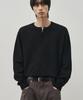 ALYSS Cloud Touch Henley Neck Crop Knit [Black]