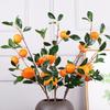 88cm Artificial Fruits Orange Branches Fake Fruit Props with Green Leaves Kumquat Home Office Room Garden New Year Decoration