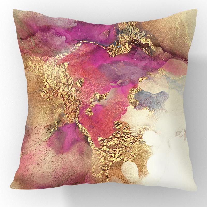 Nordic Gilt Sofa Pillow Short Plush Printed Car Pillow Soft Living Room Decoration Pillow