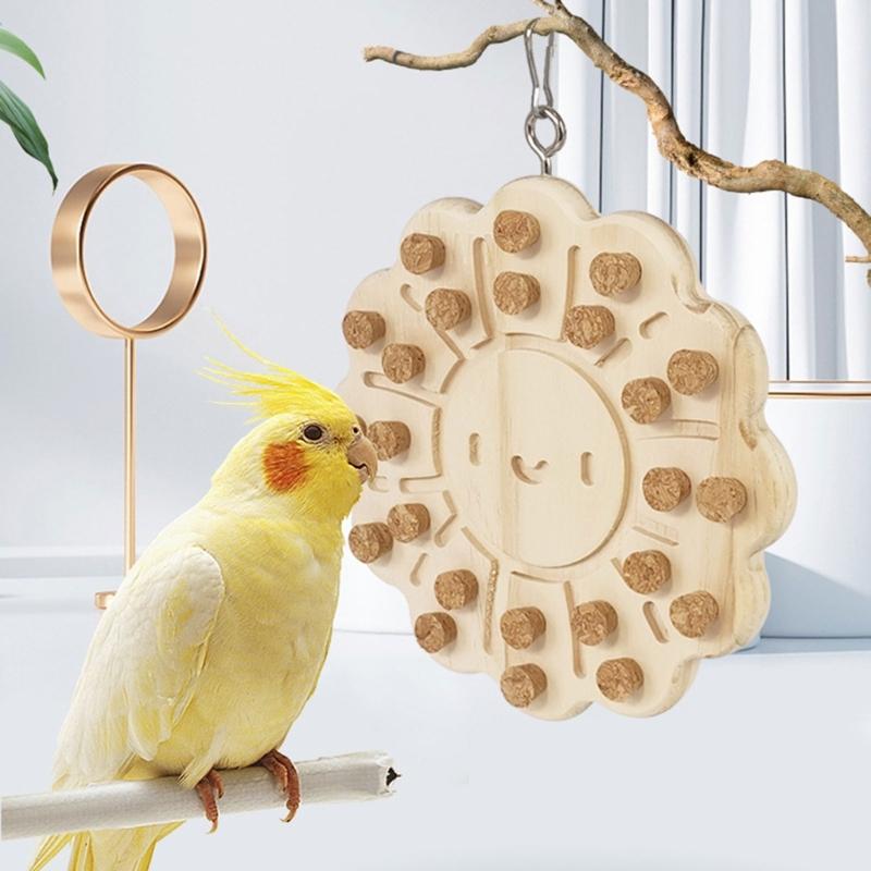 Bird Block Pecking Toy Bird Grinding Cork Toy Standing Perches for Small Large Bird Birdcages Decors Molar Toy
