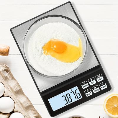 11.02 Lb/0.1 G Nerezová digitální kuchyňská váha Přesné vážení pro pečení, vaření a každodenní použití, Váha bezpečná pro potraviny