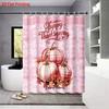 1Pc Thanksgiving Autumn Harvest Pumpkin Print Waterproof Shower Multi Size Privacy Curtain With 12 Hooks Easy Installation