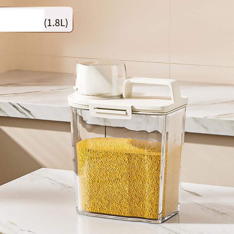 Контейнер для хранения зерна Герметичное ведро для риса Банка для муки Хранение продуктов Защита от насекомых Влагозащищенная Герметичная коробка для риса Крупы Макароны 18L белый 699₽