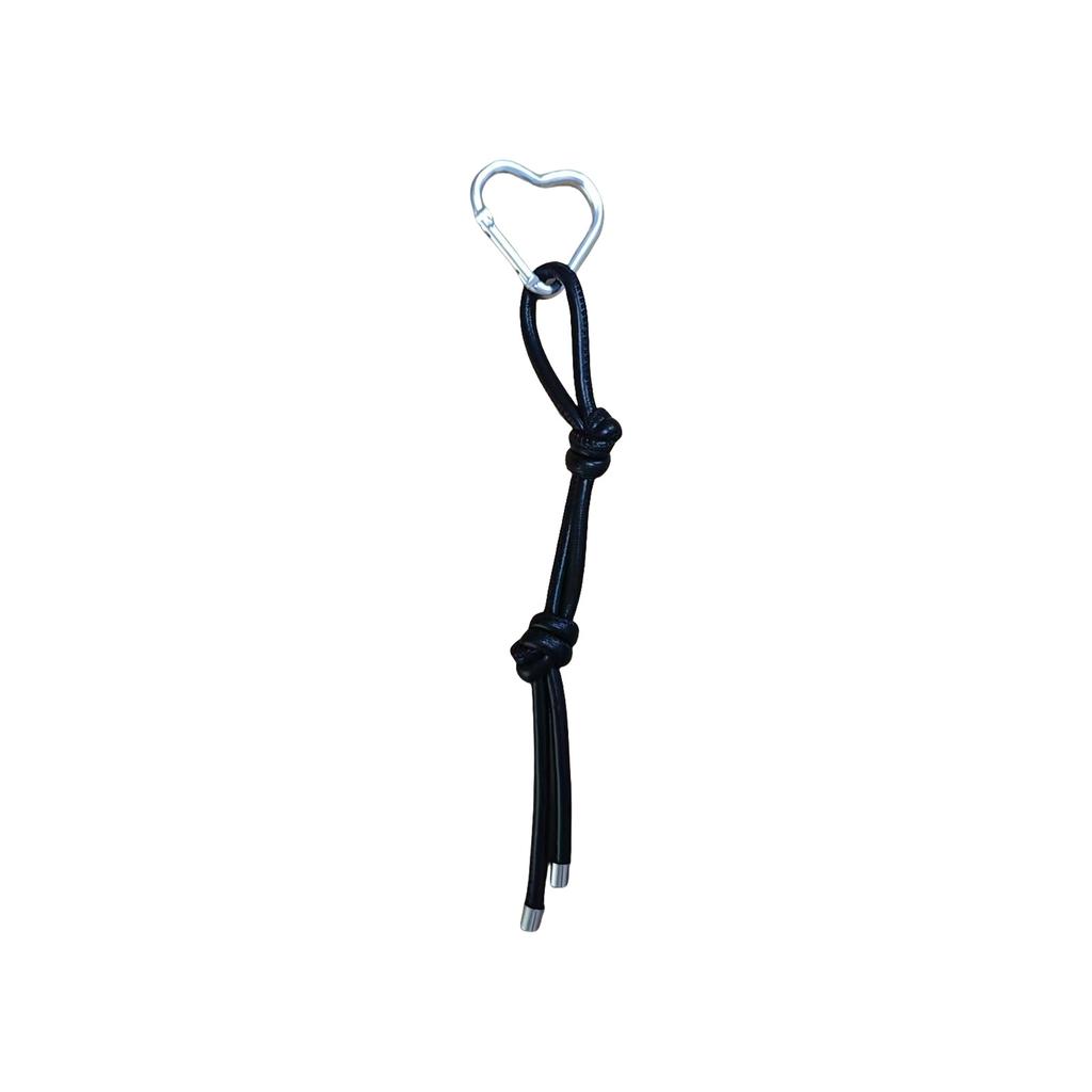 Romantic Heart Shaped Keychain Lightweight PU Leather Cord Alloy Charm Bag Decoration for Couples Friend Gift