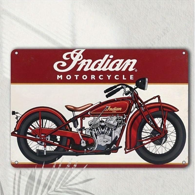 Motorcycle Metal Wall Sign, Garage Bar Decor 20x30cm