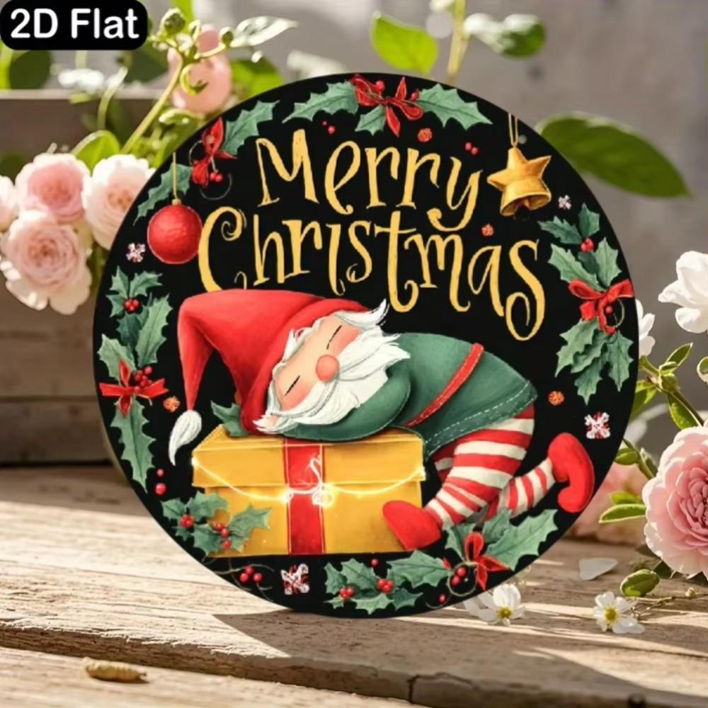 Metal Art Christmas Door Sign Holiday Wall Decor Home Ornament