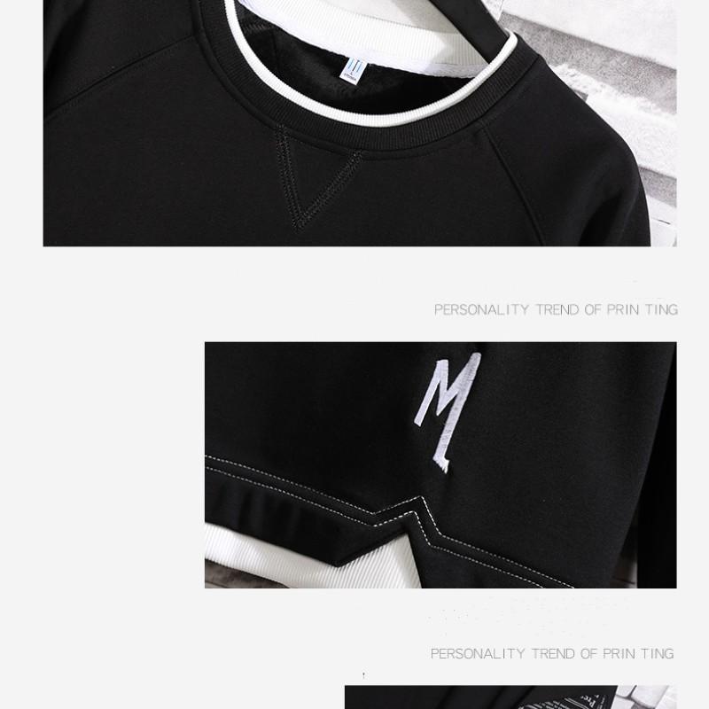 Men's  Spring and Autumn  New  Solid Color  Printed  Loose Top  Urban  Simple Fashion  Leggings  Men's  Hoodie