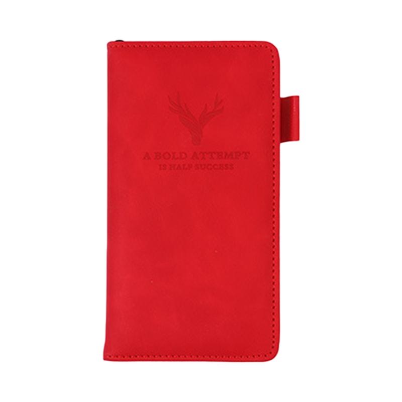 

Portable Journal Notepad Pocket Notebook with Pen Holder Page Marker Ribbon 232 Pages Lined Paper for Office School Home 1 красный