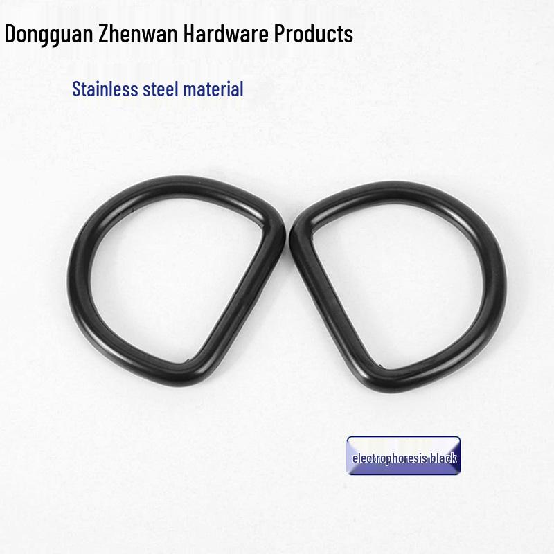 Black 316 Stainless Steel D-Ring Seamless D-Shaped Buckle for Surfboards and Kayaks Hex Socket D Type-M5