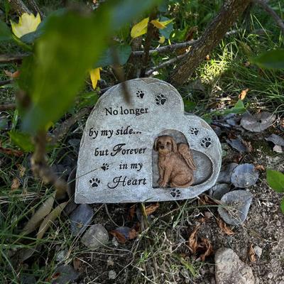 Câine Memorială Piatră Rășină Cățeluș Piatră Mormântă Grădină Pet Piatră Memorială în aer liber Piatră Memorială Pet