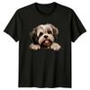 Roztomilý portrét psa Shih Tzu v grafickém uměleckém stylu Tričko